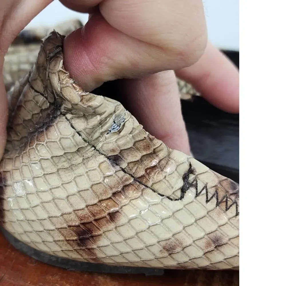 Tory Burch Faux Snake Ballet‎ Flats Size 5 Flawed